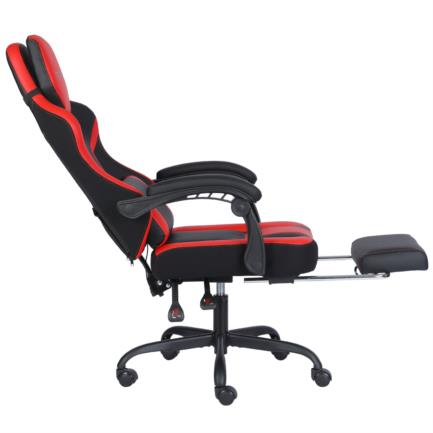 Silla Gamer Nextep Ergonomica Falkor Masaje Lumbar y Reposa Pies Color Rojo/Negro
