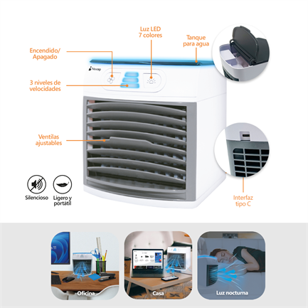 Enfriador Nextep Personal de Escritorio 3 Velocidades Conexion USB