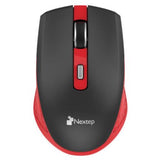 Mouse Nextep Inalámbrico Recargable Switch Encendido 1600 dpi Color Negro-Rojo