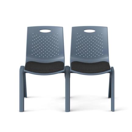 Silla de Visitas/Comedor Nextep Fibra Alta Resistencia Acojinada Apilable Gris Obscuro