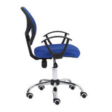 Silla Secretarial Nextep de Altura Ajustable Tela Azul Base Giratoria