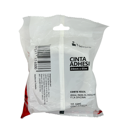 Cinta Adhesiva Nextep Corte Facil 24mm x 65mts Bolsa c/2 Piezas