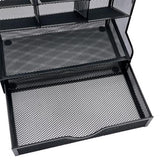 Organizador Nextep Malla Metalica para Escritorio Multi Secciones con Cajon