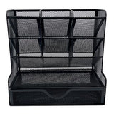 Organizador Nextep Malla Metalica para Escritorio Multi Secciones con Cajon