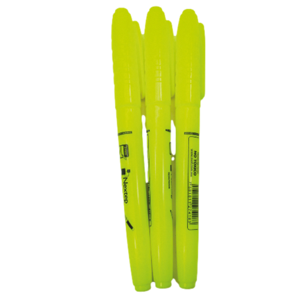 Marcador Nextep Resaltador Tipo Pluma Punta Cincel Color Amarillo C/12 Pzas