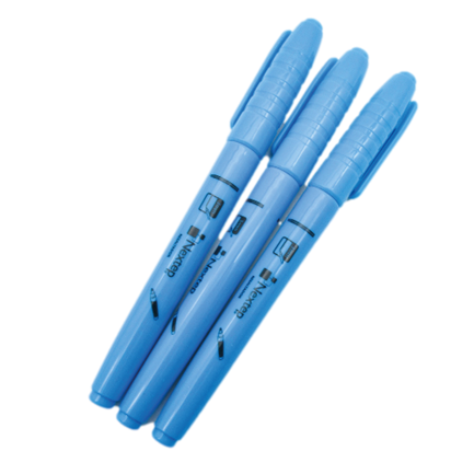Marcador Nextep Resaltador Tipo Pluma Punta Cincel Color Azul C/12 Pzas