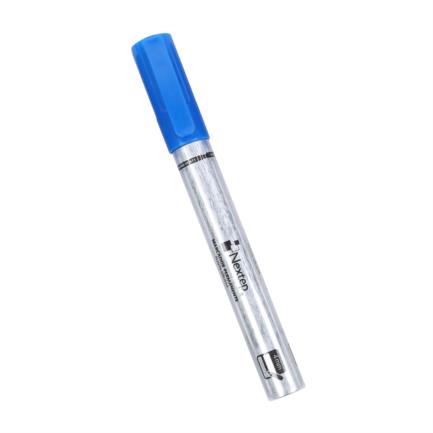 Marcador Nextep Permanente Cuerpo Aluminio Punta Gruesa Cincel 4mm Azul C/6