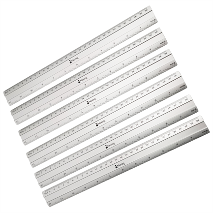 Regla Nextep Metalica de Aluminio 30 cm c/6 Pzas