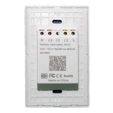 Interruptor Nextep Smart de Luz Pared Tactil Doble Control Wi-Fi