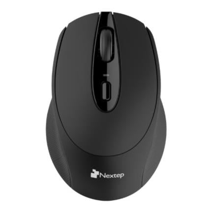 Mouse Nextep Inalámbrico Ergonomico USB 1600 dpi Bateria Incluida Color Negro