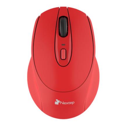 Mouse Nextep Inalámbrico Ergonomico USB 1600 dpi Bateria Incluida Color Rojo