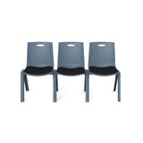 Silla de Visitas/Comedor Nextep Fibra Alta Resistencia Acojinada Apilable Gris Obscuro