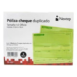 Poliza Cheque Nextep 1/2 Oficio 3 Blocks 25 Juegos Duplicados CU