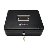 Caja Dinero Nextep Metalica Extra Grande 30 cm Bandeja Con Clips Para 4 Billetes