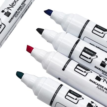 Juego Marcador Nextep para Pizarrón Blanco 4 Colores Punta Gruesa Cincel 4mm
