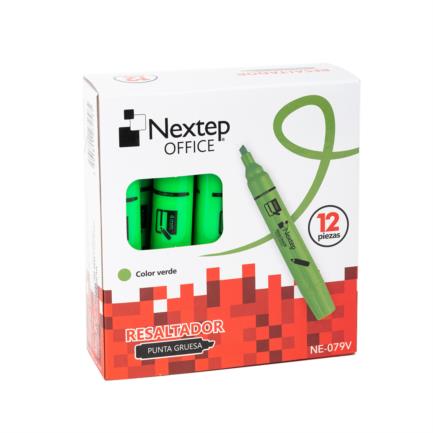 Marcador Nextep Resaltador Color Verde C/12 Pzas