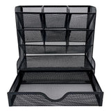 Organizador Nextep Malla Metalica para Escritorio Multi Secciones con Cajon