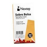 Sobre Bolsa Economico Nextep, Tama‚Äìo Coin 5 Solapa Sin Goma, Paquete c/100